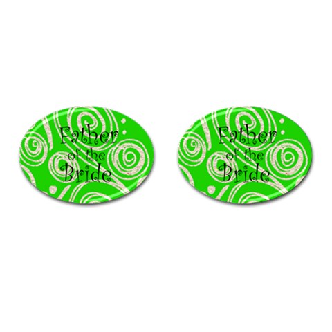 Father Of The Bride Oval Cufflinks By Catvinnat Front(Pair)