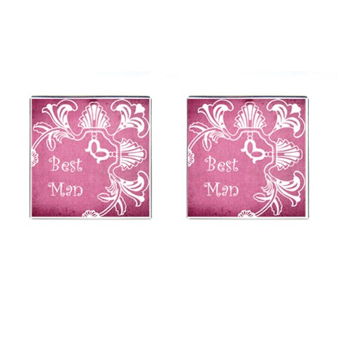Art Nouveau Pink Best Man Cufflinks By Catvinnat Front(Pair)