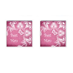 Art Nouveau pink best man cufflinks - Cufflinks (Square)