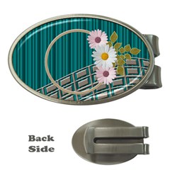 Daisy oval money clip - Money Clip (Oval)