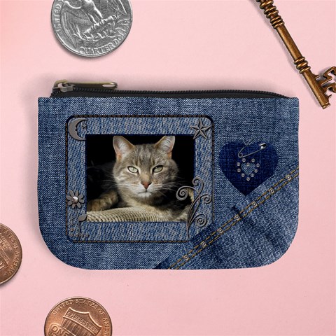 Fun Denim Mini Coin Purse By Lil Front