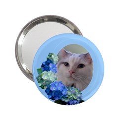 Blue Floral Handbag Mirror - 2.25  Handbag Mirror