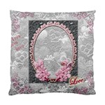 Love oval silver Pink swirl Cushion Case - Standard Cushion Case (One Side)