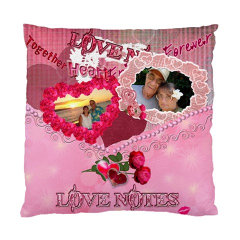 Love Notes Pink Envelope  Cushion Case By Ellan Front