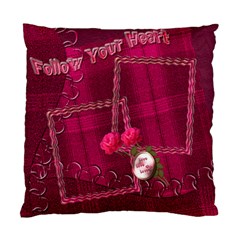 Follow Your Heart Pink Plaid Cushion Case - Standard Cushion Case (One Side)