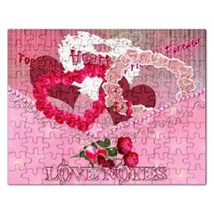 Love Notes Pink Heart Puzzle - Jigsaw Puzzle (Rectangular)