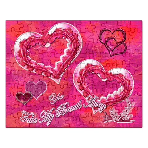 You Take My Breath Away Pink Rose Heart Puzzle By Ellan Front