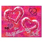 You Take My Breath Away Pink Rose Heart Puzzle - Jigsaw Puzzle (Rectangular)