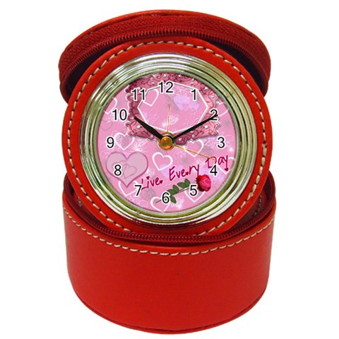 Live Every Day Inspirational Jewery Case Travel Clock By Ellan Front