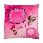 Love Life Valentine Hearts n Roses Cushion Case - Standard Cushion Case (One Side)