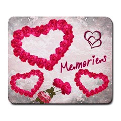 Memories Hearts n Roses Pink Mouse Pad - Large Mousepad