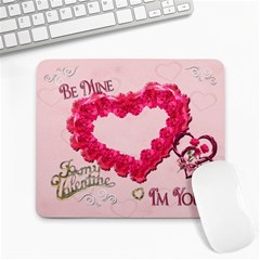 Be Mine I m Yours Hearts n Roses Pink Mouse Pad - Large Mousepad