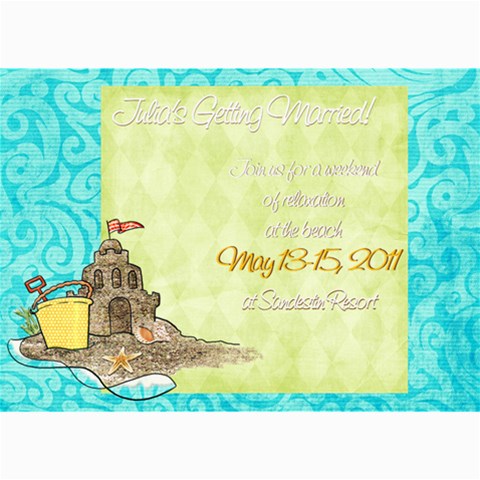 Weekend Getaway Shower Invite By Wendy 7 x5  Photo Card - 2