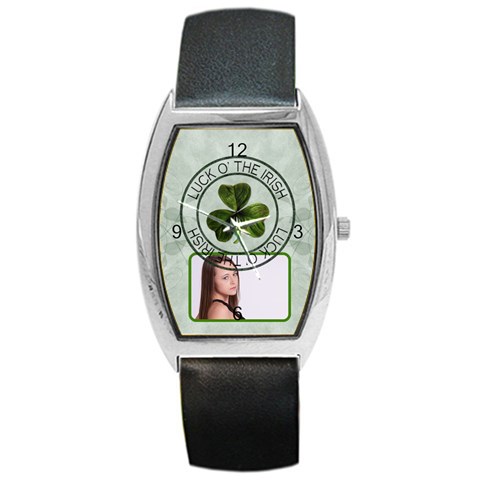 Luck O  The Irish Barrel Style Metal Watch By Lil Front