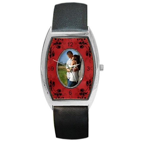 Red Hot Barrel Style Metal Watch By Lil Front