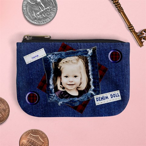 Denim Doll Coin Purse By Danielle Christiansen Front