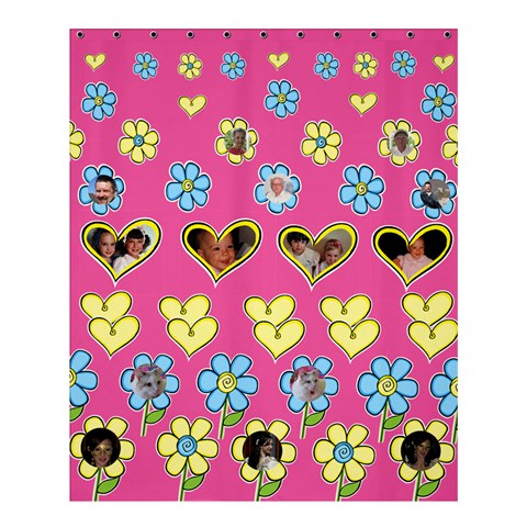 Hearts And Flowers Medium Shower Curtain By Deborah 60 x72  Curtain