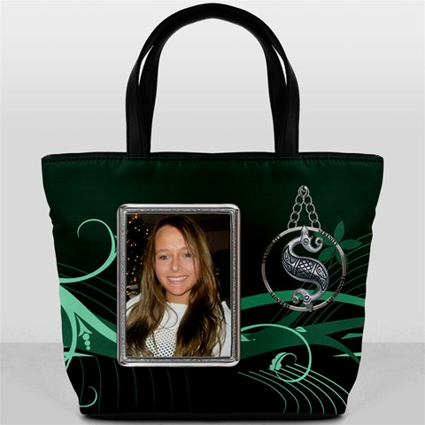 Green Celtic Bucket Bag By Lil Front