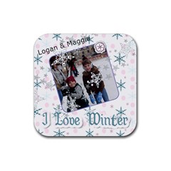 Logan & Maggie Winter 2010 - Rubber Coaster (Square)