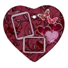 Hearts n Butterflies Heart Ornament - Ornament (Heart)