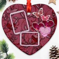 Hearts n Butterflies Heart Ornament - Ornament (Heart)