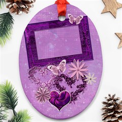 Lavander Heart purple oval ornament - Ornament (Oval)