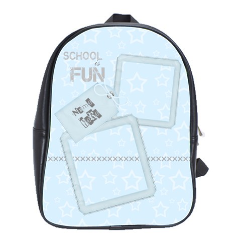 Blue Large Custom School Bag By Happylemon Front