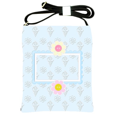 Ice Cream & Flowers Shoulder Sling Bag By Happylemon Front