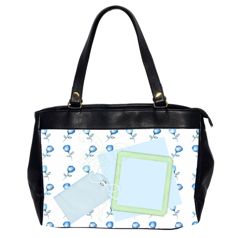 Blue Roses Oversized Office Bag By Happylemon Front