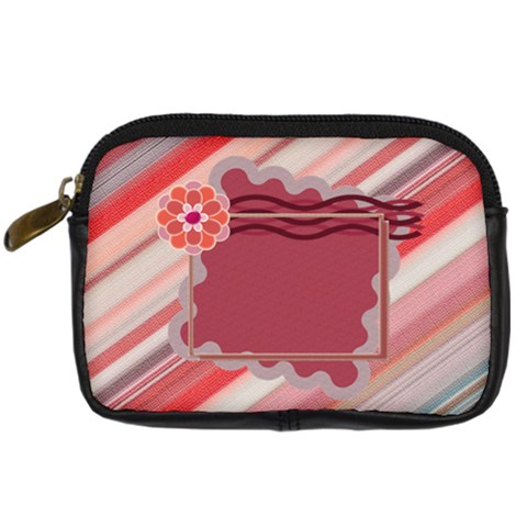 Red Flower Camera Leather Case By Daniela Front