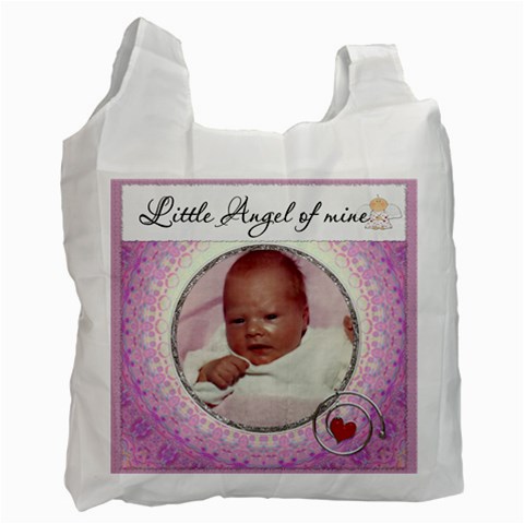 Little Angel Of Mine Girl Recycle Bag By Lil Front