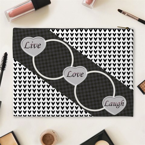 Live, Love, Laugh Xl Cosmetic Bag By Daniela Back