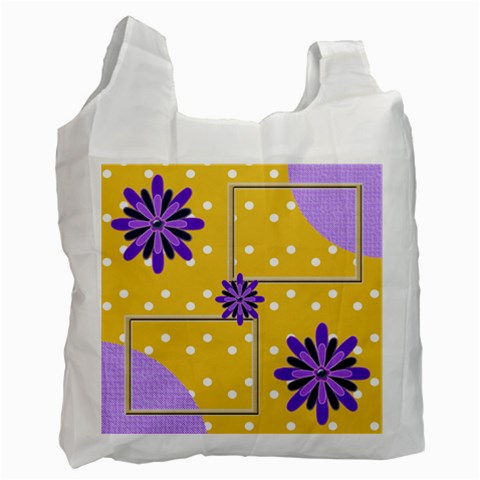 Purple Flower Recycle Bag By Daniela Front