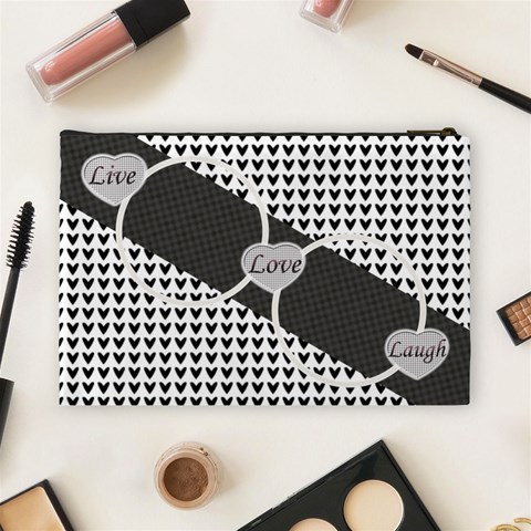 Live, Love, Laugh L Cosmetic Bag By Daniela Back