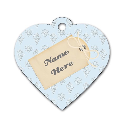 Baby Blue Heart Dog Tag By Happylemon Back