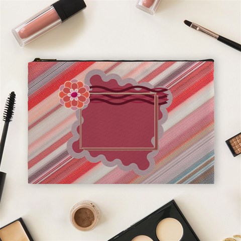 Red L Cosmetic Bag By Daniela Front