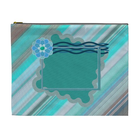 Blue Xl Cosmetic Bag By Daniela Front