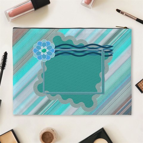Blue Xl Cosmetic Bag By Daniela Back