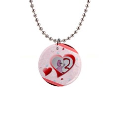 Heart - 1  Button Necklace