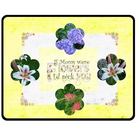 If Moms Were Flowersmedium Fleece Blanket By Catvinnat 60 x50  Blanket Front
