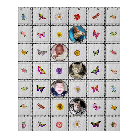 Butterflys & Flowers Medium Shower Curtain By Lil 60 x72  Curtain