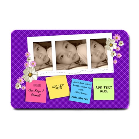 Purple Plaid Floral Doormat By Happylemon 24 x16  Door Mat