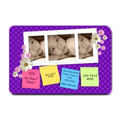 Purple Plaid Floral Doormat