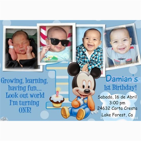 Dds Bday By Liz 7 x5  Photo Card - 2