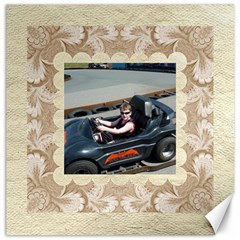 Mocha Damask 20 X 20 Unframed Canvas