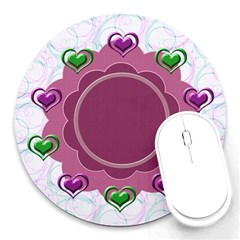 Heart U mousepad - Round Mousepad