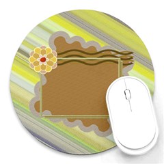 Yellow flower mousepad - Round Mousepad