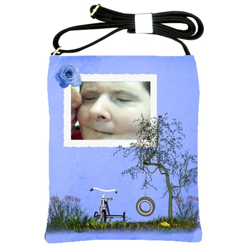 Blue Fun Sling Bag By Kim White Front