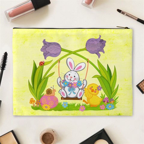 Happy Easter Extra Large Cosmetic Bag By Catvinnat Back