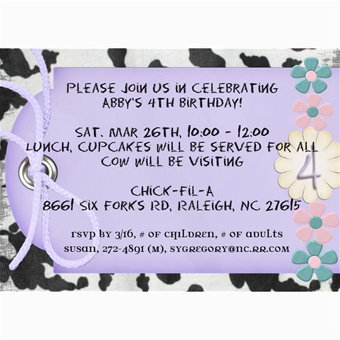 Cow By Susan Gregory 7 x5  Photo Card - 2
